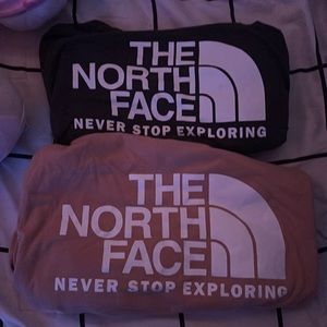 2 PACK grey & pink north face shirts